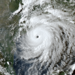 NOAA Satellite Image of Hurricane Laura on August 26, 2020.