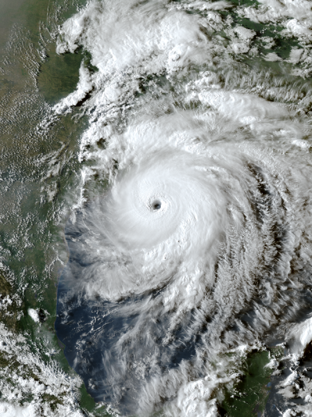 NOAA Satellite Image of Hurricane Laura on August 26, 2020.